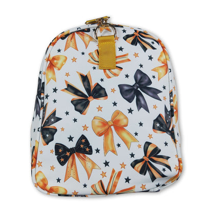 Black orange bow Halloween duffel bags