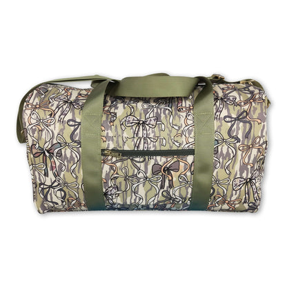 Olive camo bow hunting travel duffel bag