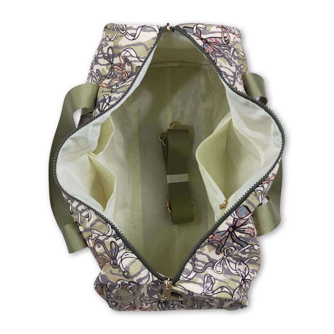 Olive camo bow hunting travel duffel bag