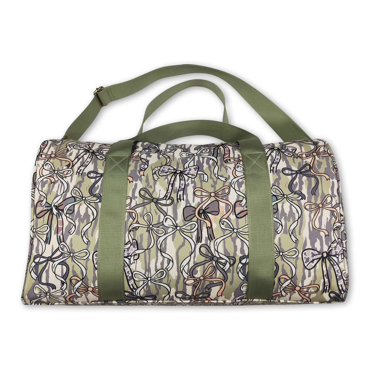 Olive camo bow hunting travel duffel bag