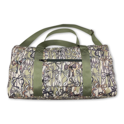 Olive camo bow hunting travel duffel bag