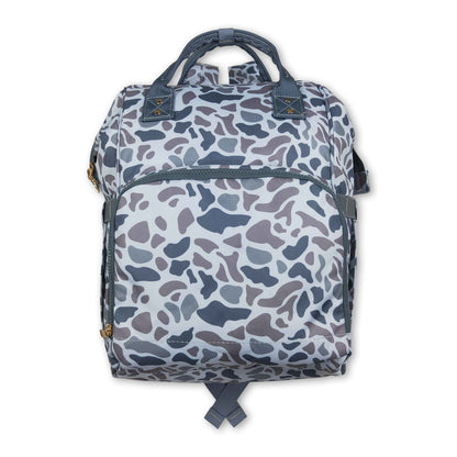 Grey camo hunting baby mommy diaper backpack