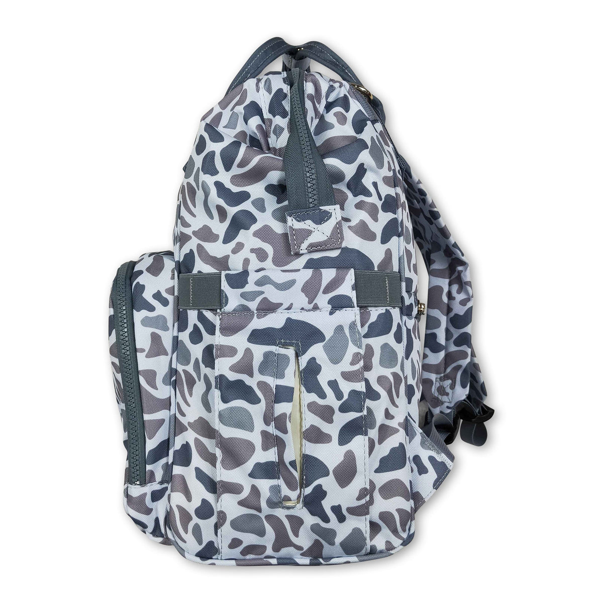 Grey camo hunting baby mommy diaper backpack