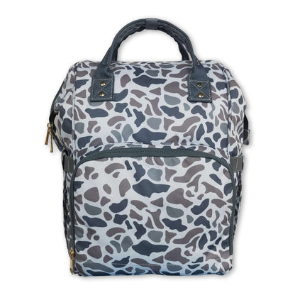Grey camo hunting baby mommy diaper backpack