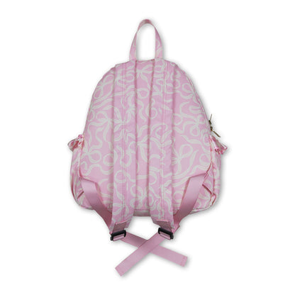 Light pink bow ruffle toddler girls backpack