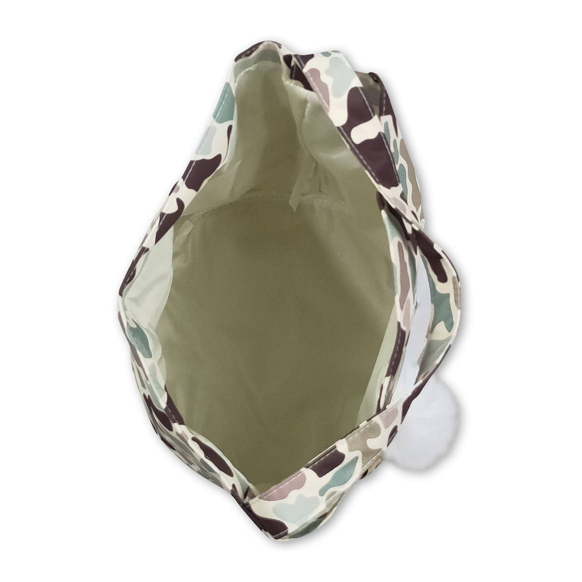 Beige camo rabbit embroidery kids boys Easter basket
