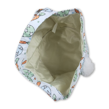 Egg carrot rabbit embroidery kids Easter basket