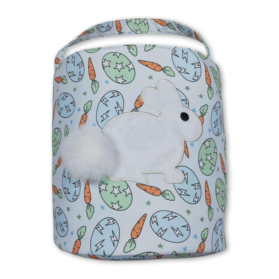 Egg carrot rabbit embroidery kids Easter basket
