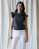 Downeast On Repeat Pullover top in soft fabric, featuring a relaxed fit and stylish design, displayed on a hanger.