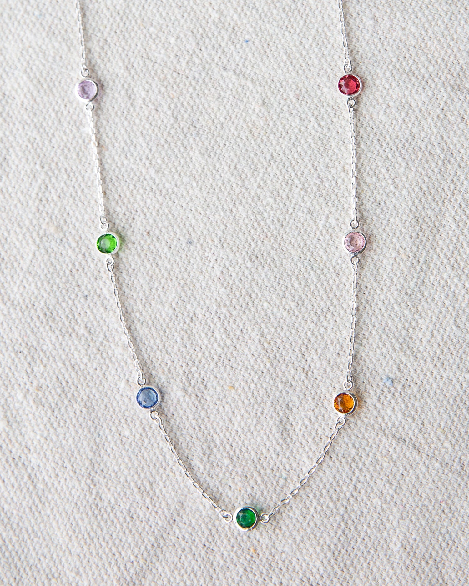 Silver Pop of Color Necklace