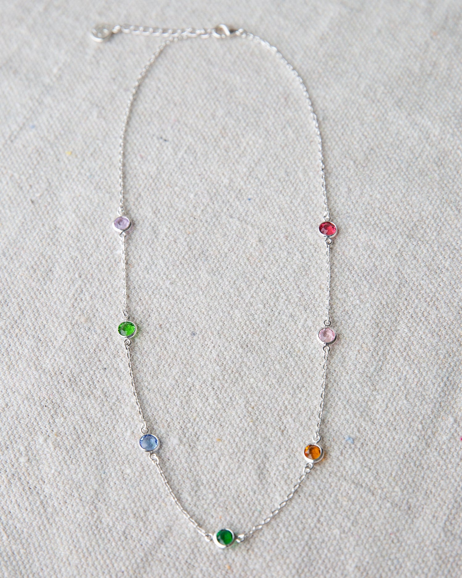 Silver Pop of Color Necklace
