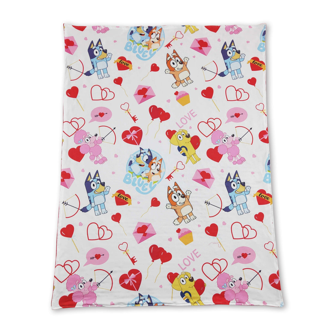 Red heart dog cute baby girls valentine&