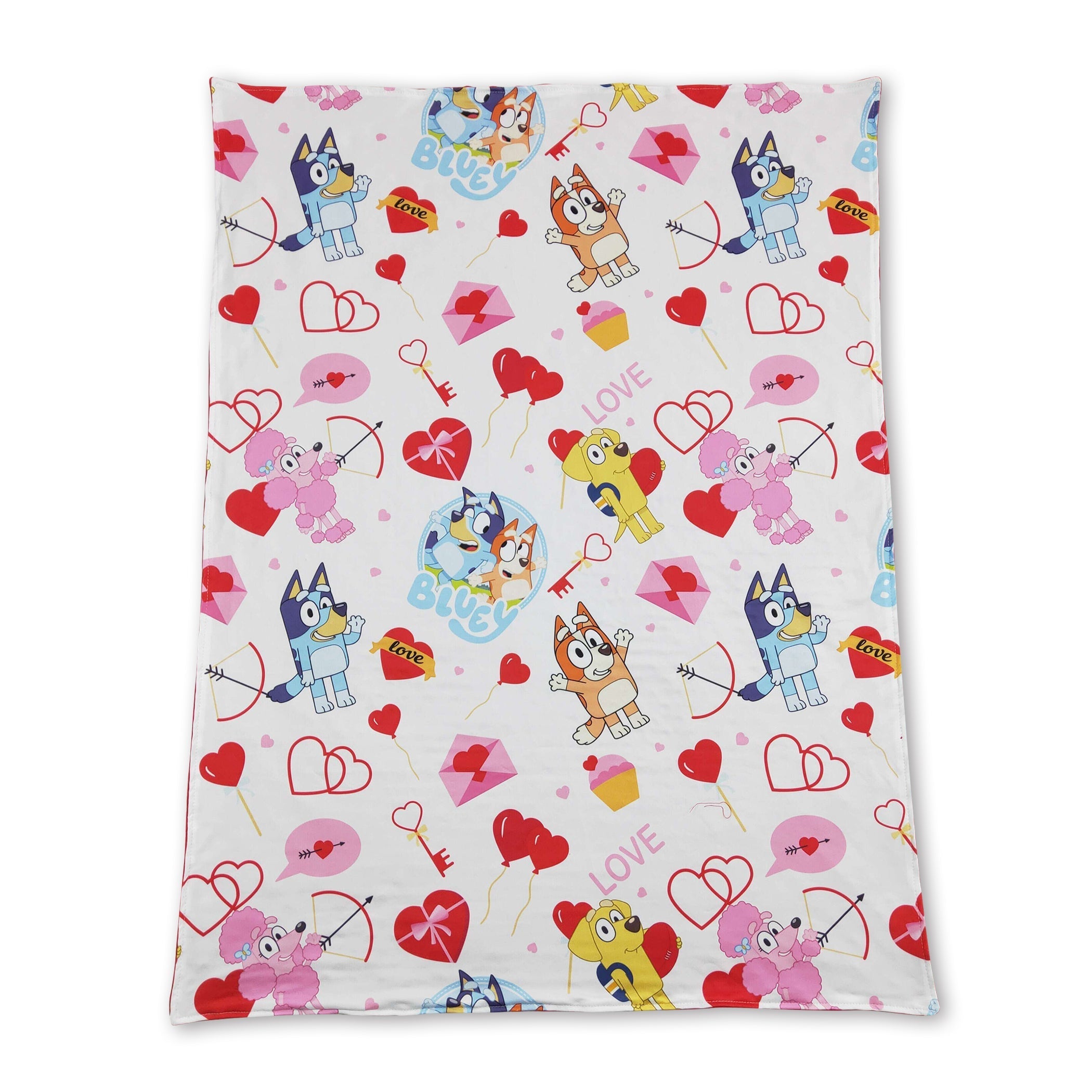 Red heart dog cute baby girls valentine&