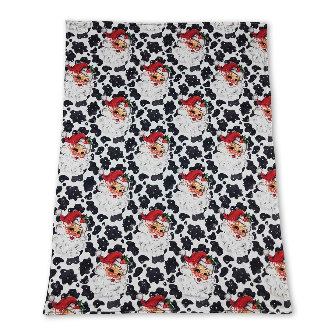 Cow print santa baby kids Christmas blankets