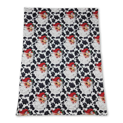 Cow print santa baby kids Christmas blankets