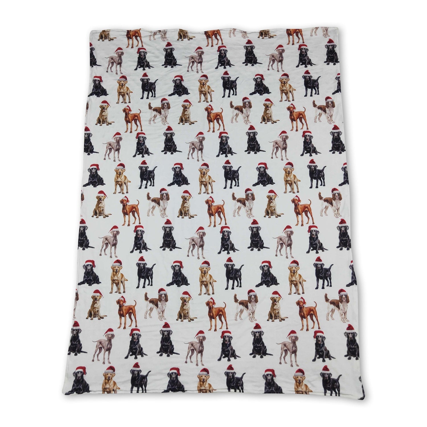 Christmas hat dog print baby kids blankets