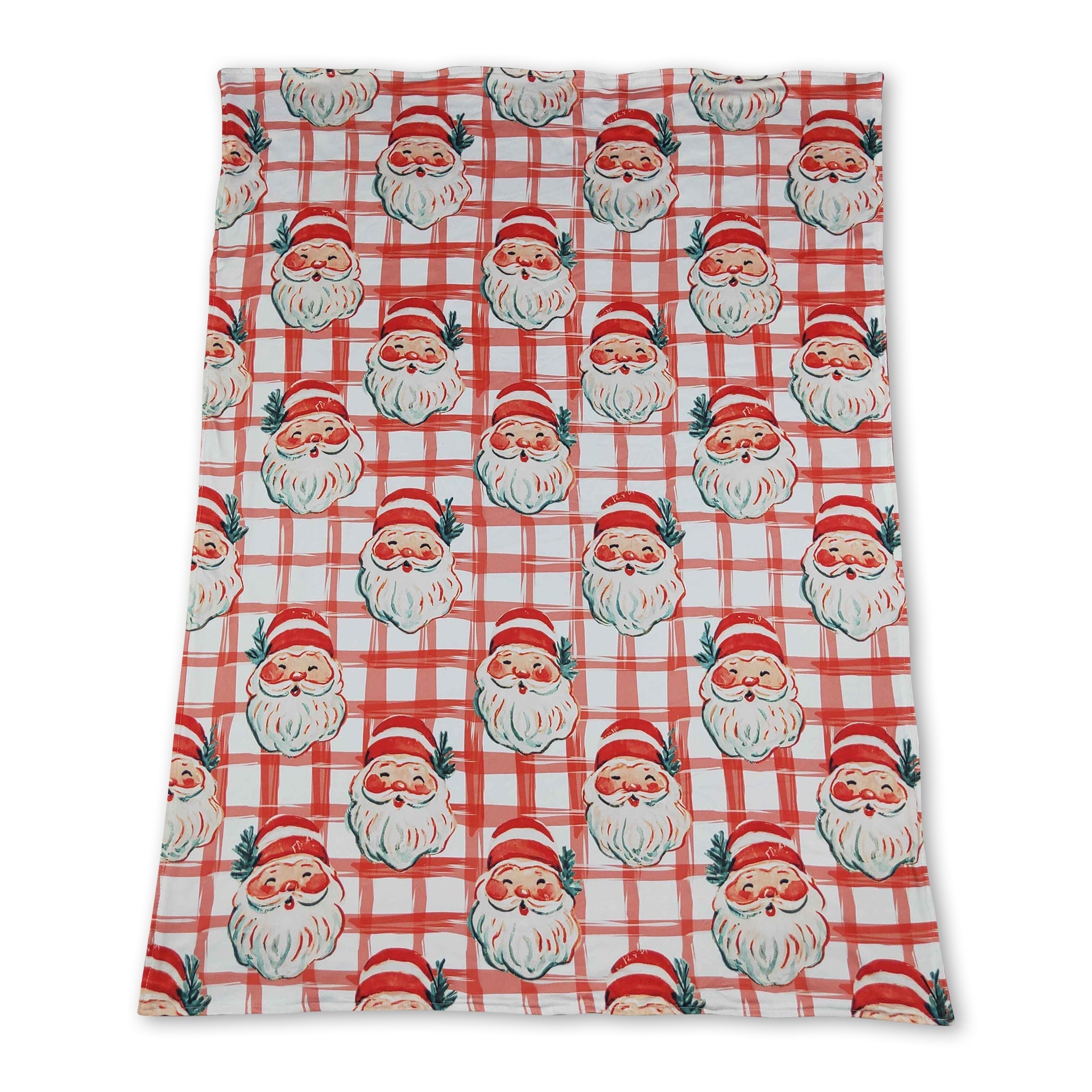 Santa red minky dots baby girl Christmas blanket