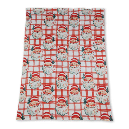 Santa red minky dots baby girl Christmas blanket