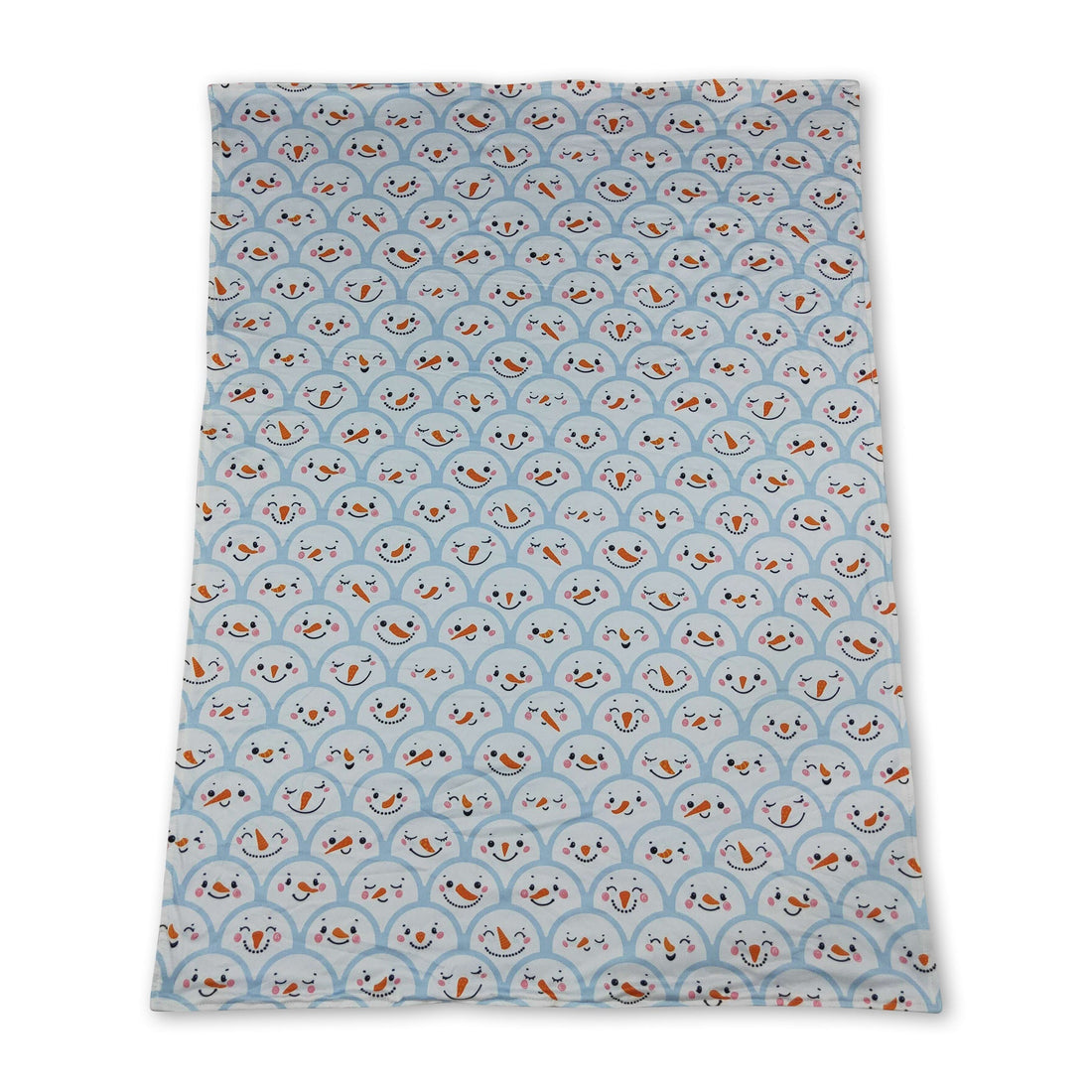Snowman light blue minky dots baby boy blanket
