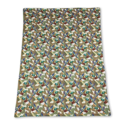 Duck camo green hunting baby boys blanket