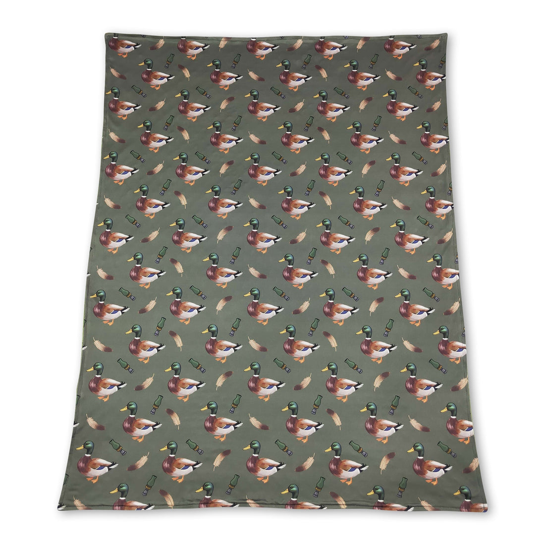 Duck call green hunting baby boys blanket