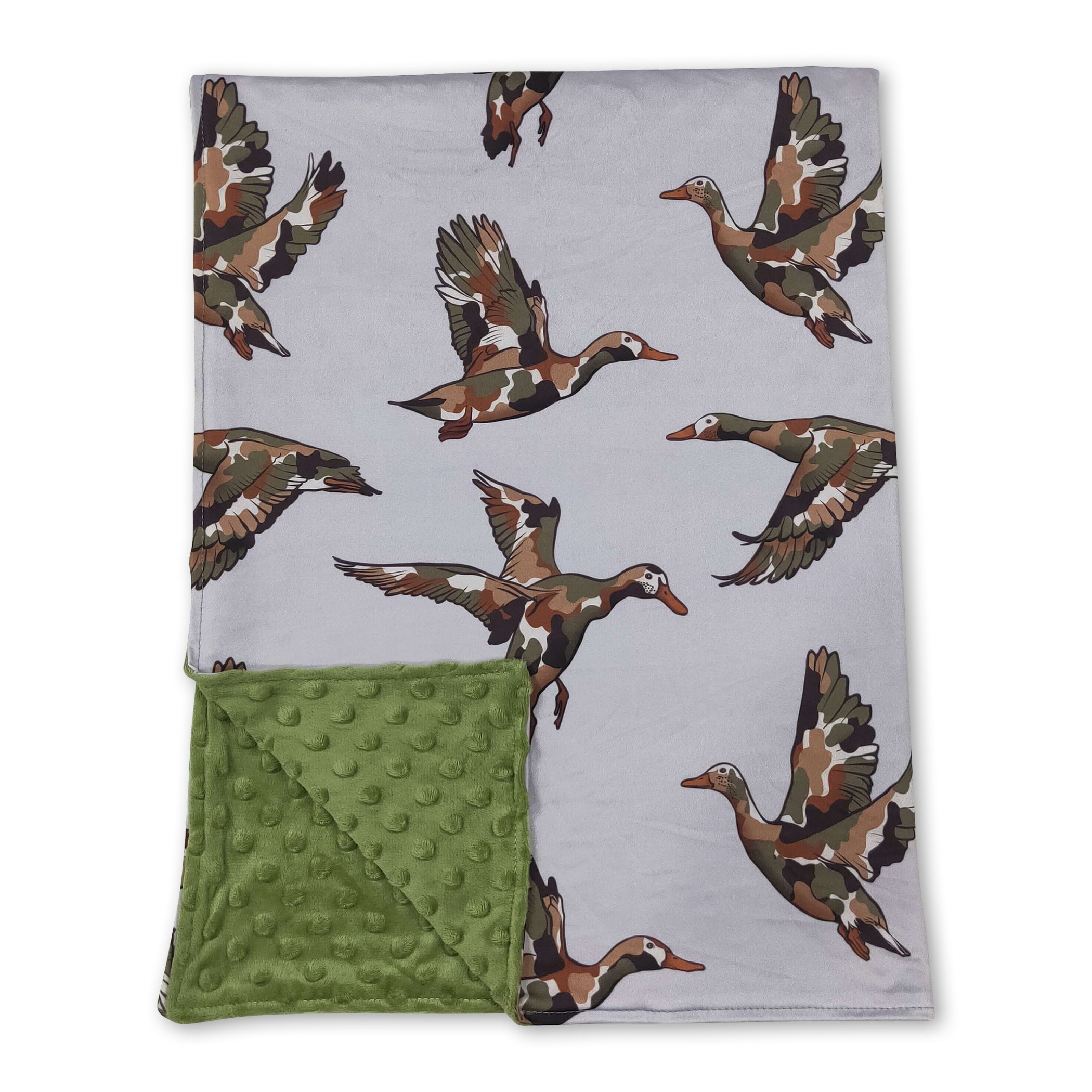 Camo duck green hunting fall baby boys blanket
