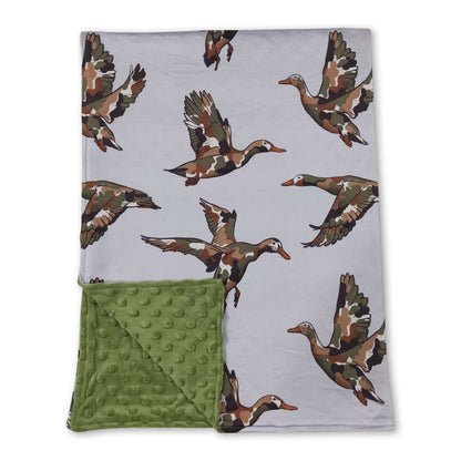 Camo duck green hunting fall baby boys blanket