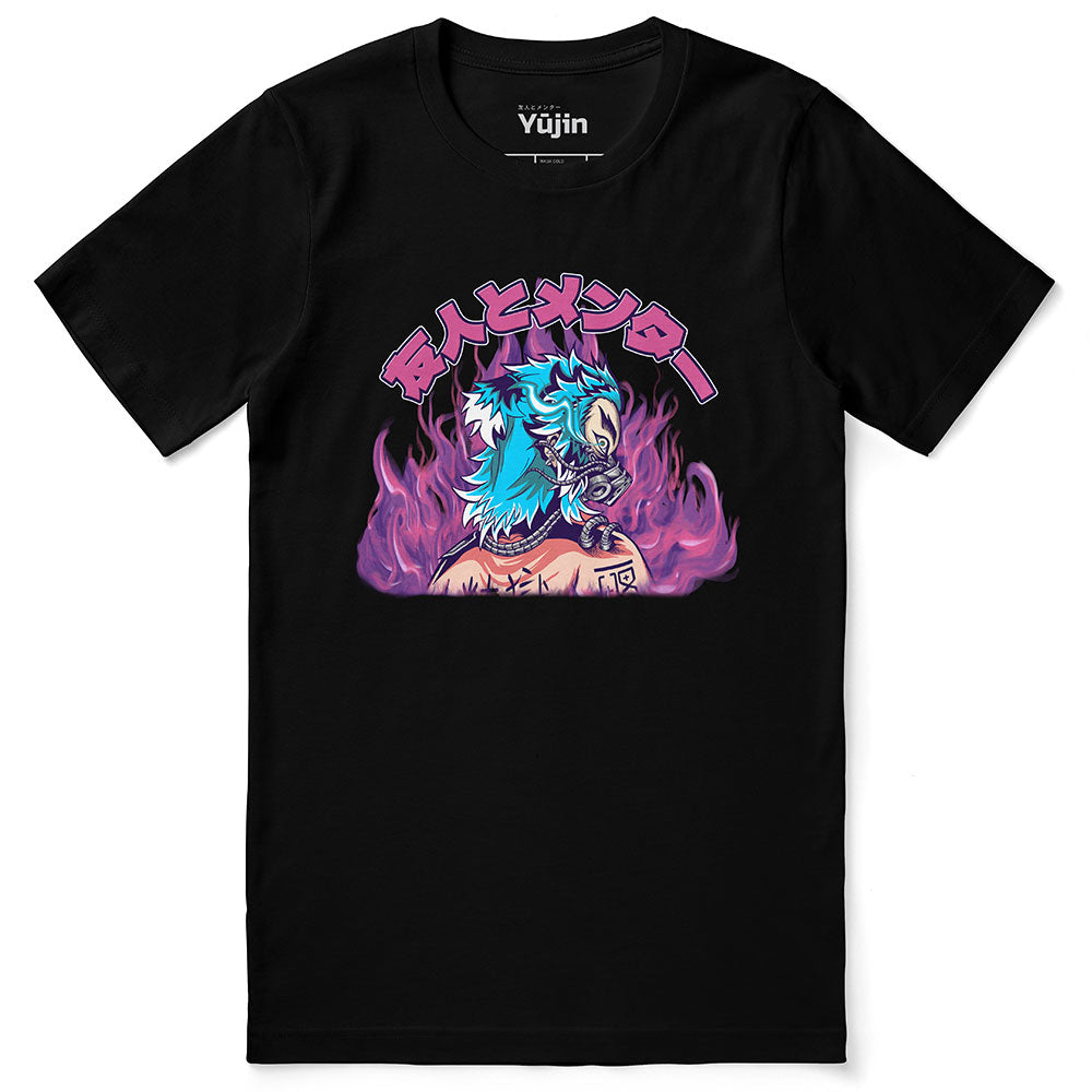 Yūjin Clothing Flames T-Shirt featuring a vibrant flame graphic design on a casual cotton T-shirt.