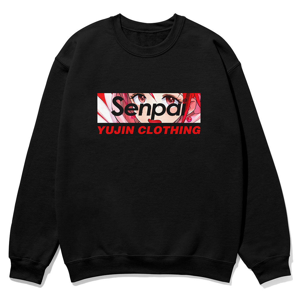 Yūjin Clothing Senpai sweatshirt featuring a comfortable fit and stylish design in soft fabric, perfect for casual wear.
