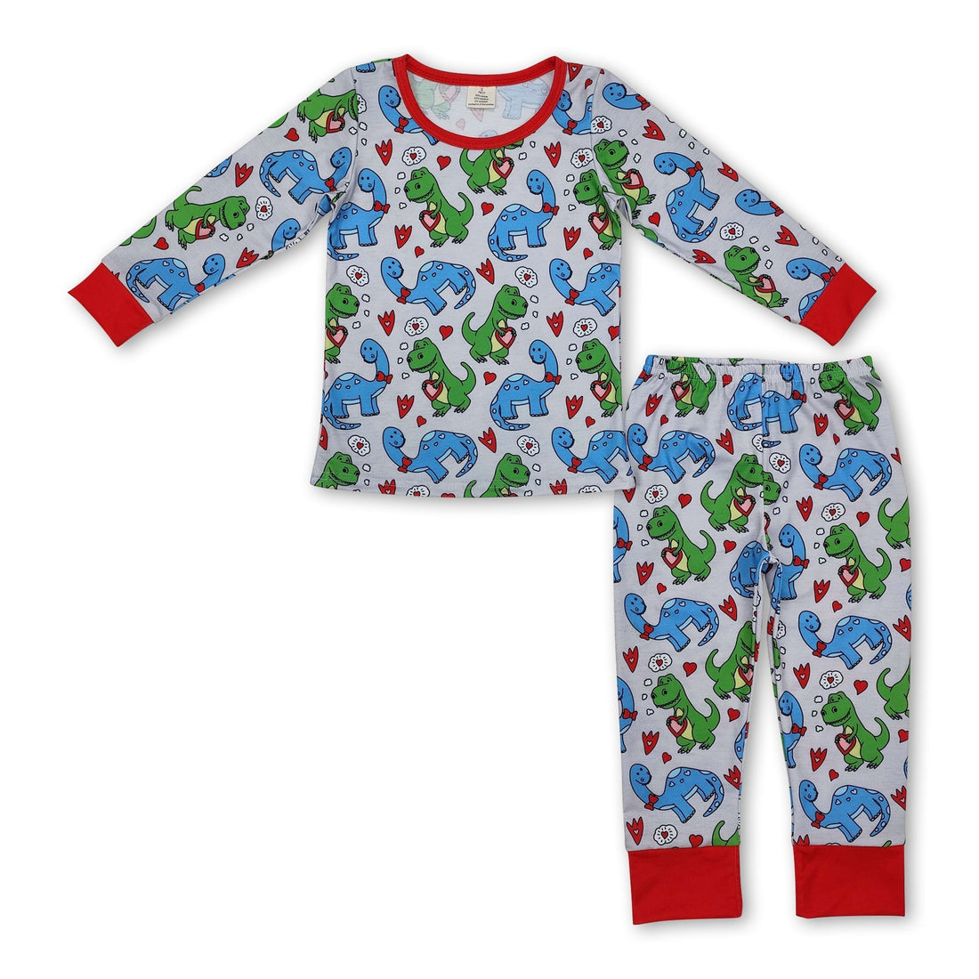 Dinosaur heart long sleeves boys valentine&