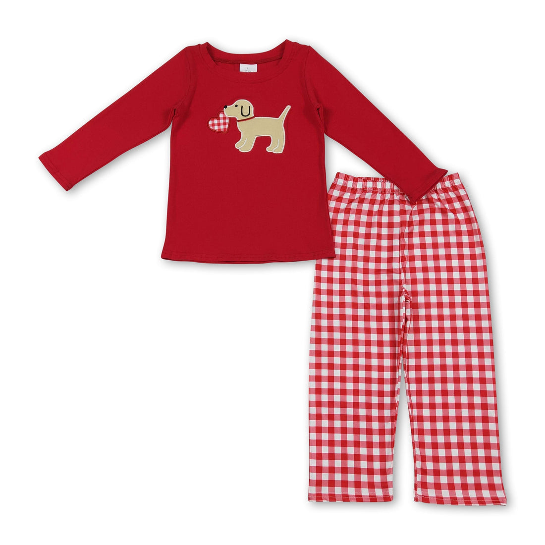 Red heart embroidery boy&