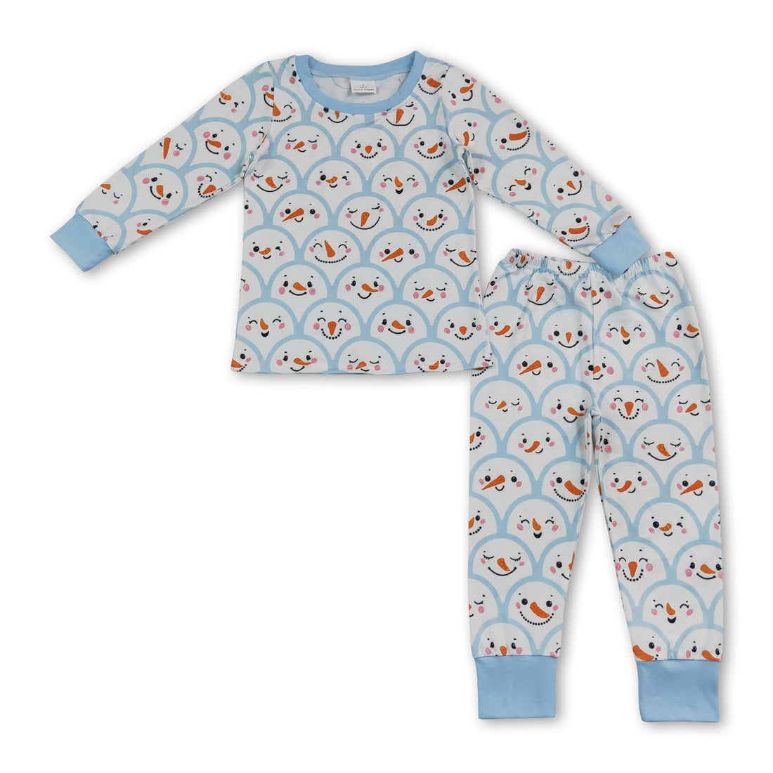 Long sleeves snowman top pants kids boys pajamas