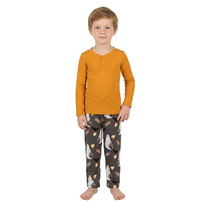 Cotton top ghost candy corn pants boys Halloween set