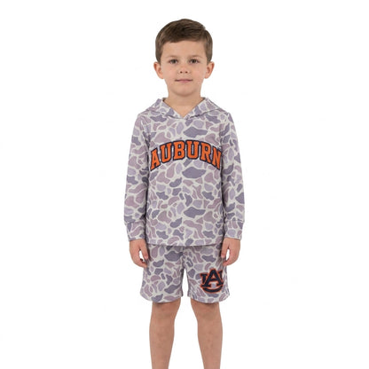 Long sleeves grey camo A U hoodie shorts boys team outfits