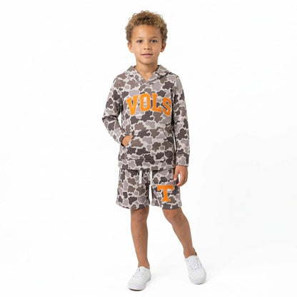 Long sleeves camo orange T hoodie shorts boys team outfits