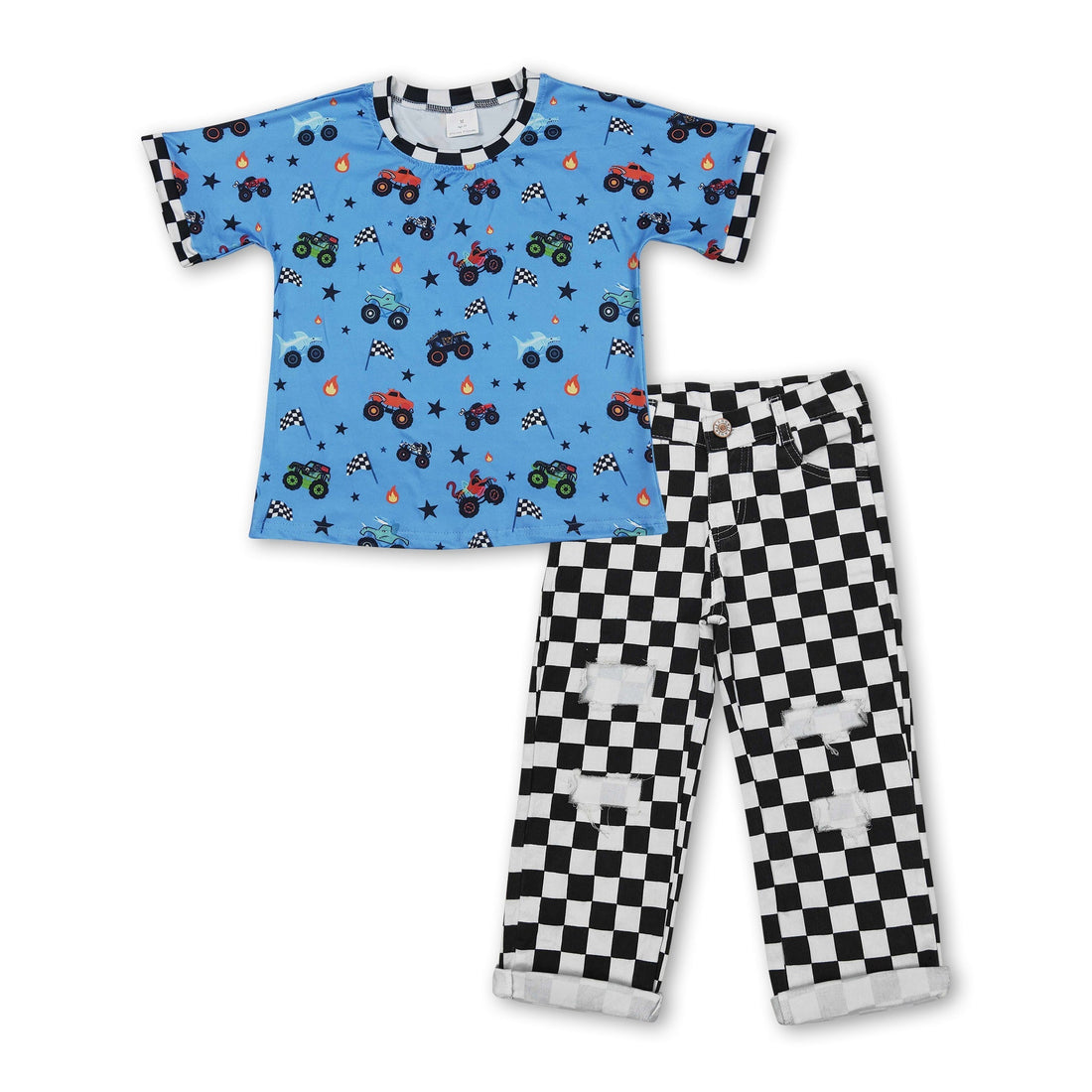 Black plaid boys&