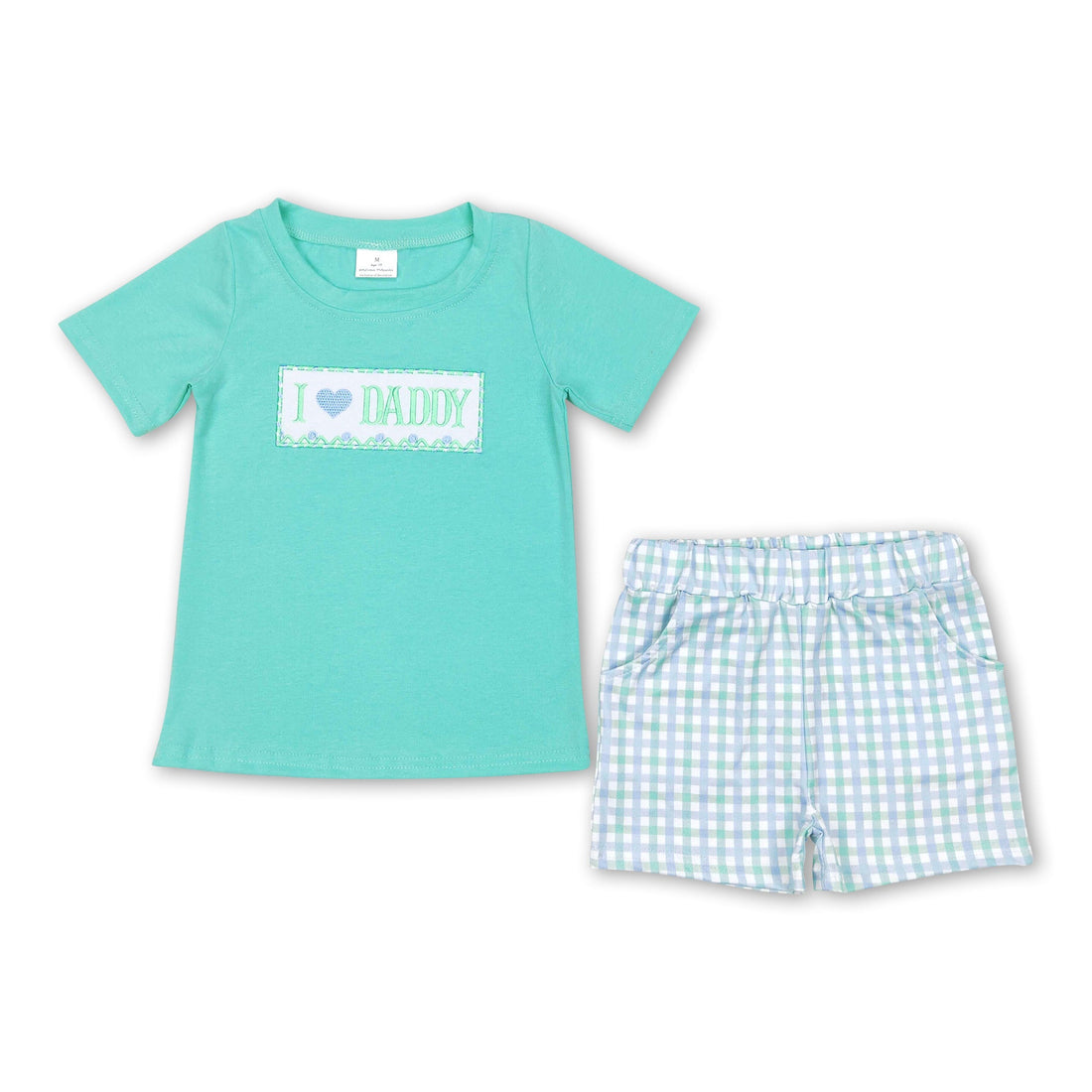 I love daddy top plaid shorts father&