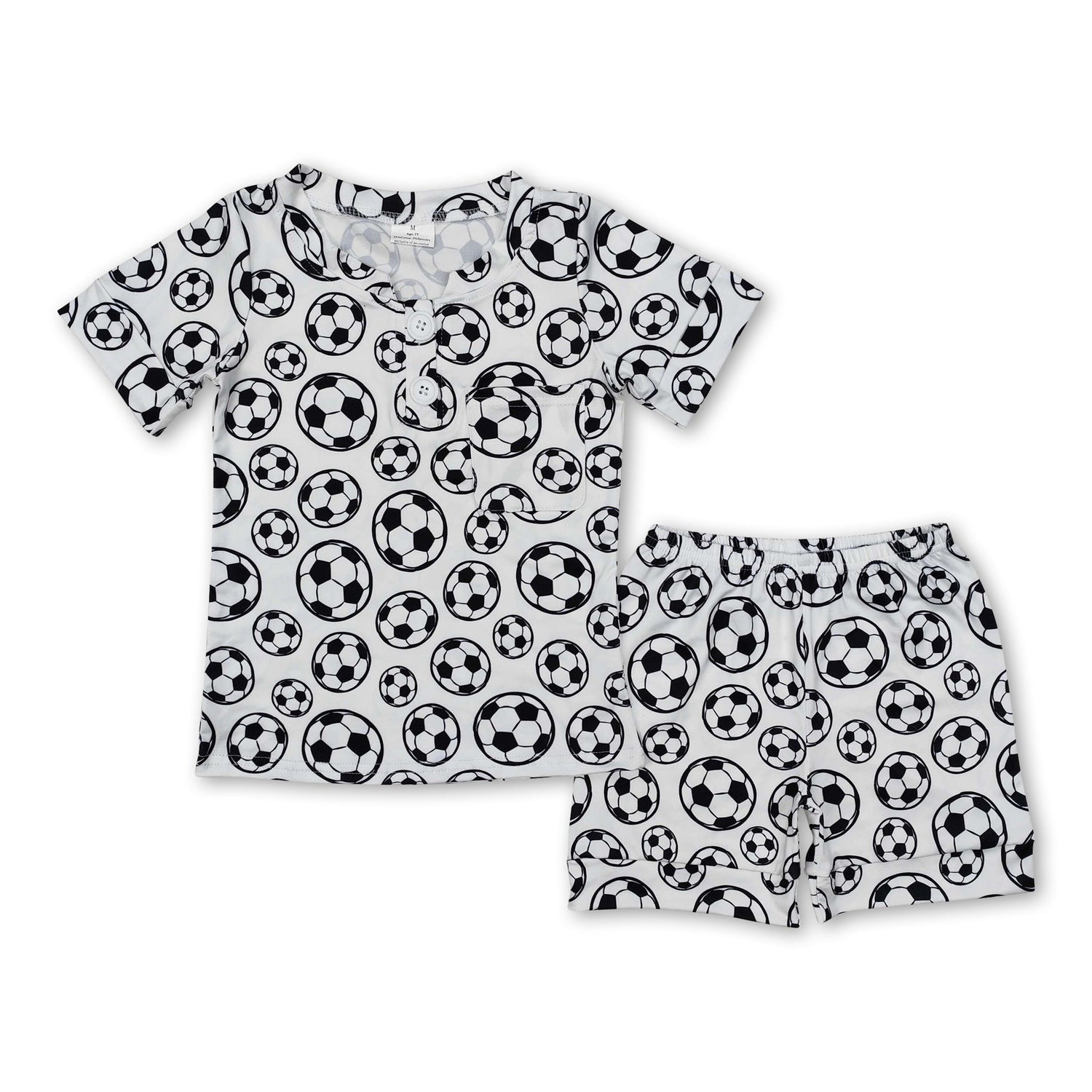 Short sleeves soccer top shorts kids boys pajamas