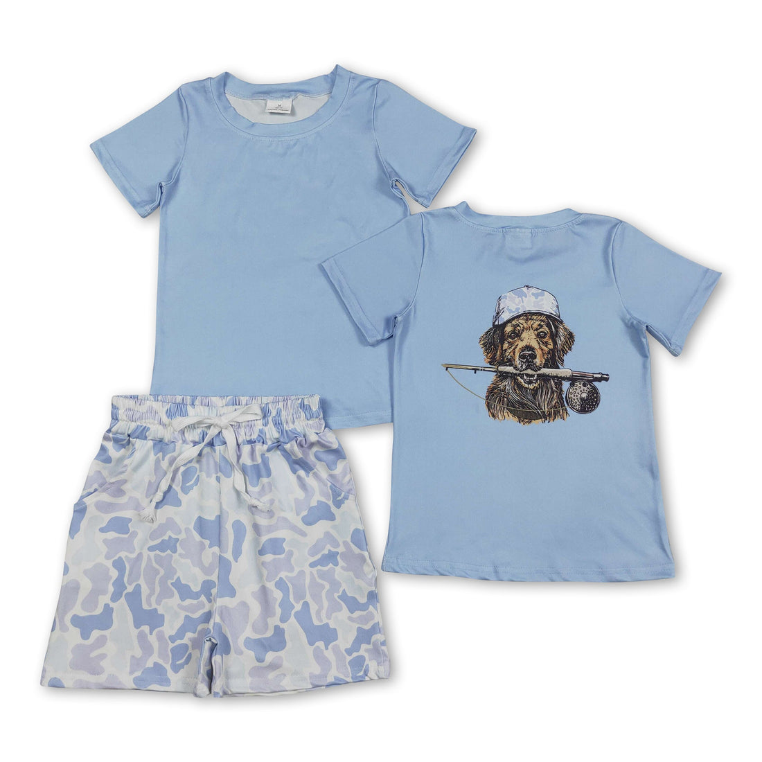 Light blue dog print boy&