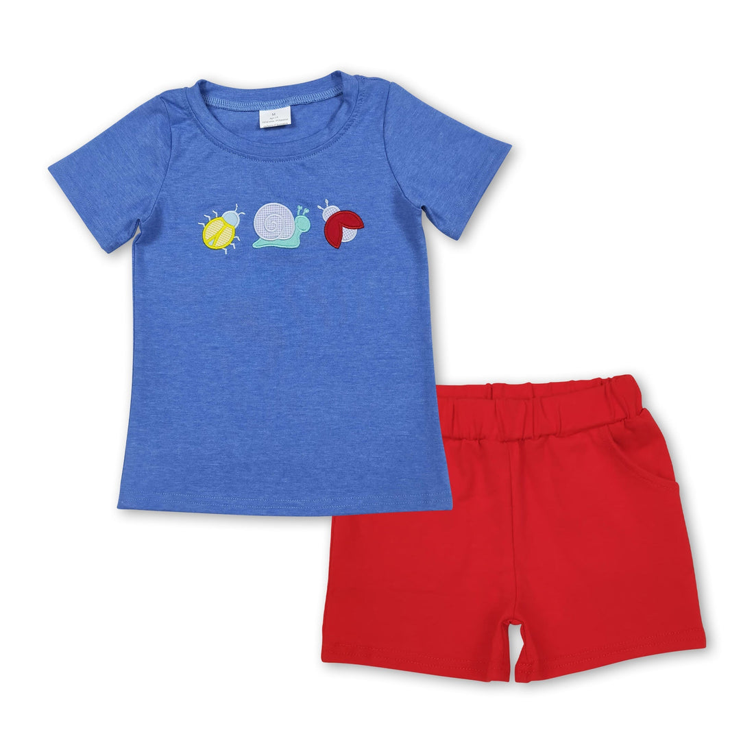 Blue snail embroidery boys&