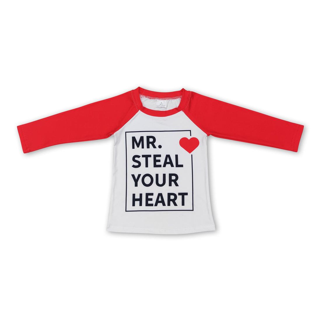 Red long sleeves steal your heart kids valentine&