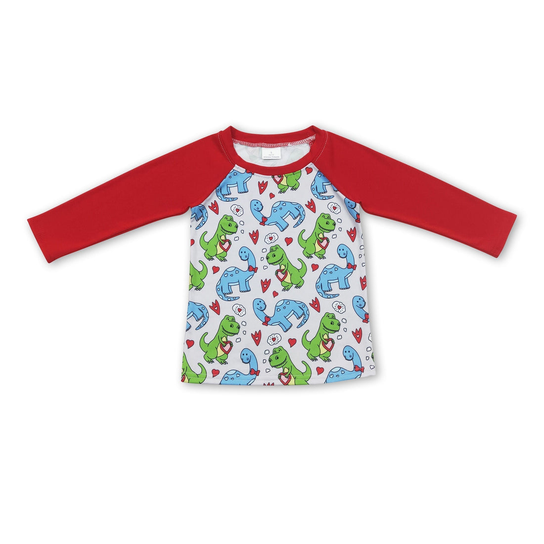 Dinosaur heart long sleeves kids valentine&