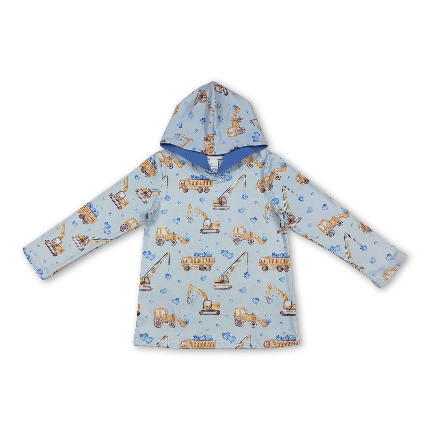 Long sleeves blue heart constructions boys Valentine&