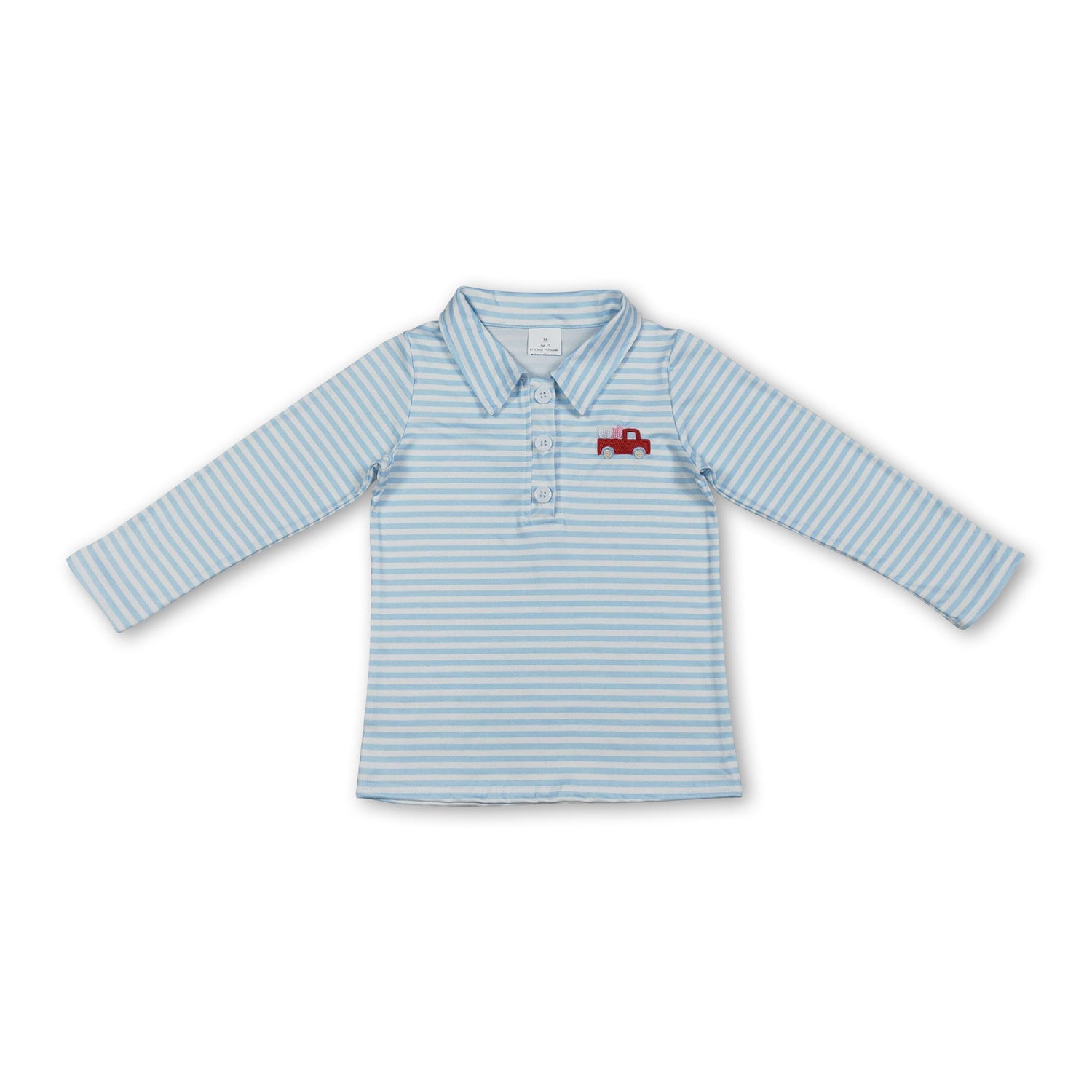 Light blue stripe heart truck kids boys Valentine&