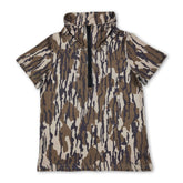 Mini Rodeo boys short sleeves camo summer pullover with zipper, casual kids&