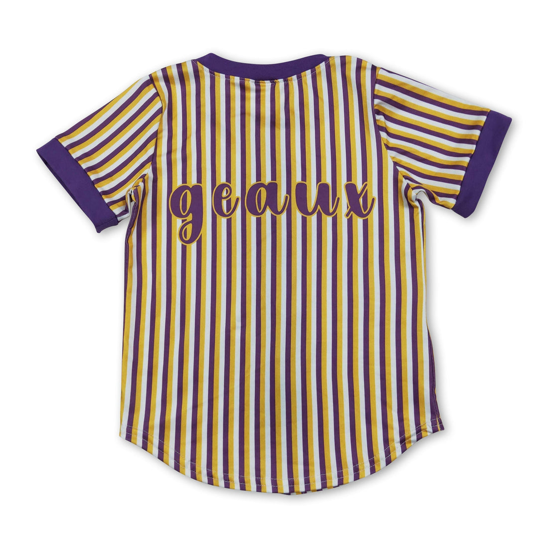 Mini Rodeo boy short sleeve top with purple and yellow tiger design, featuring a fun, colorful tiger motif on a casual shirt.