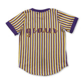 Mini Rodeo boy short sleeve top with purple and yellow tiger design, featuring a fun, colorful tiger motif on a casual shirt.