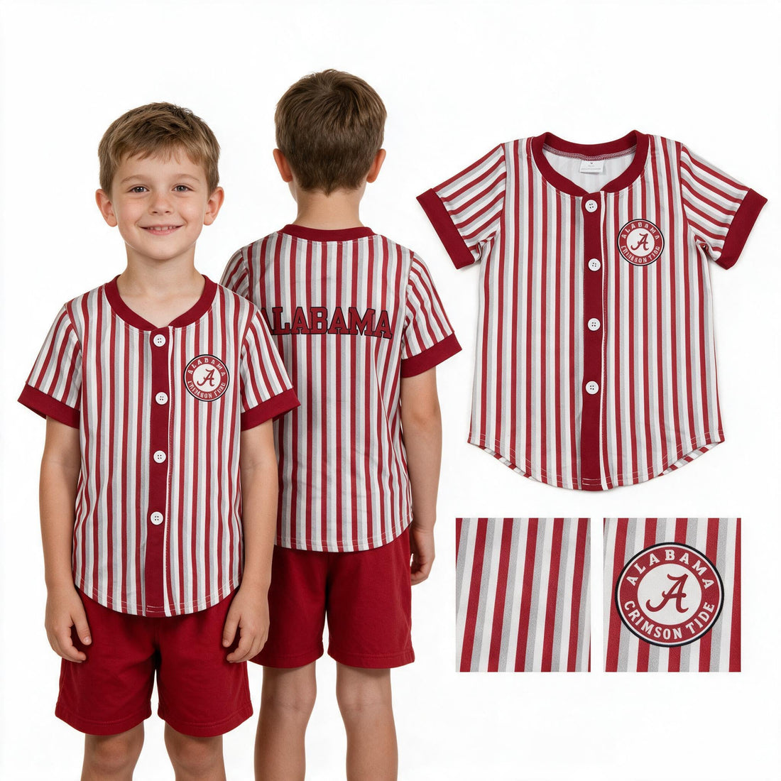 Short sleeves A stripe kids boys team shirt