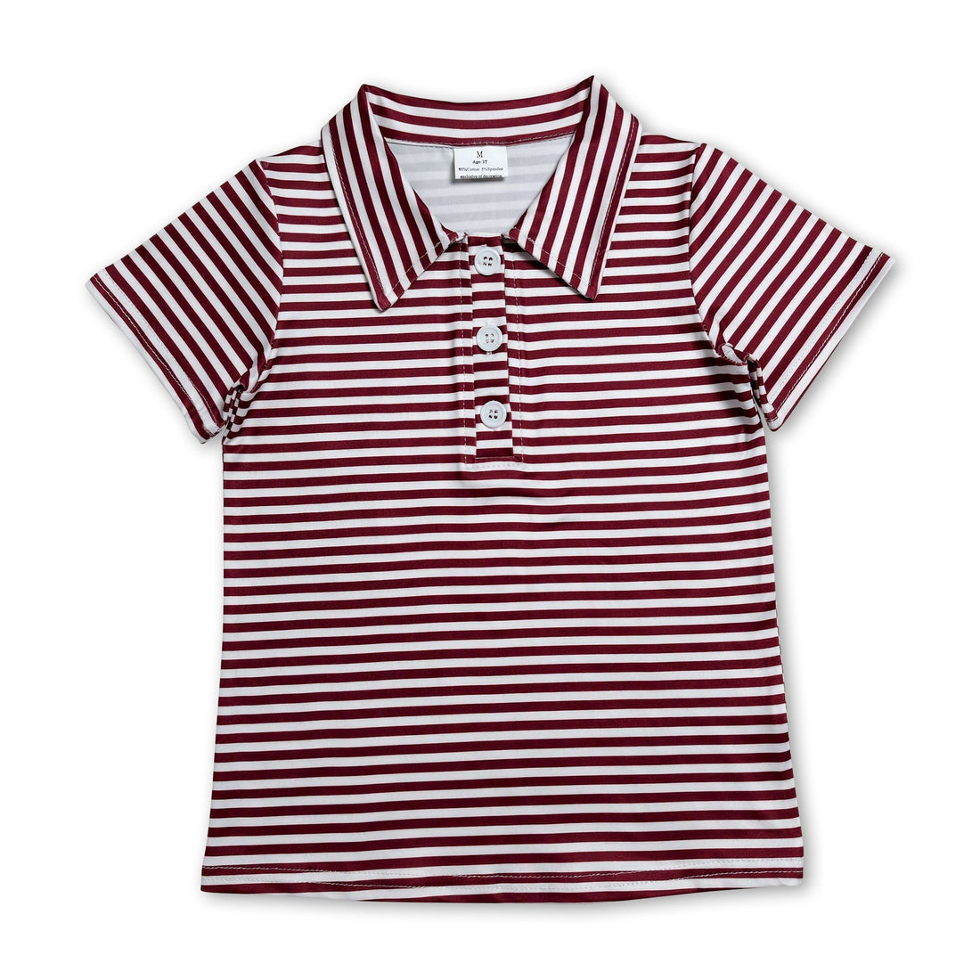 Maroon striped short sleeves boys&