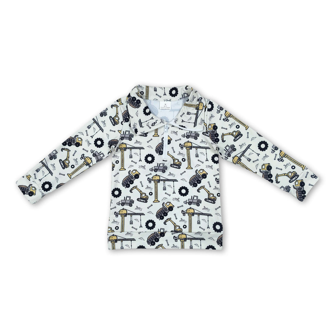 Long sleeves constructions kids boys zipper pullover